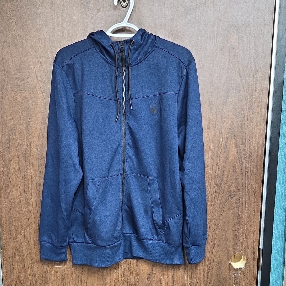 Spyder Size M Navy Full Zip Active Hoodie